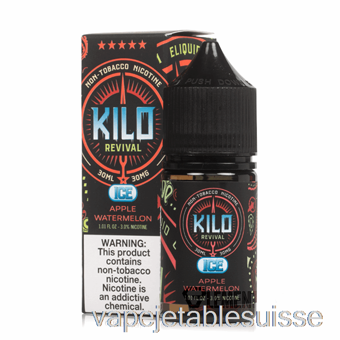 Vape Suisse Glace Pomme Pastèque - Kilo Sels De Relance - 30ml 50mg